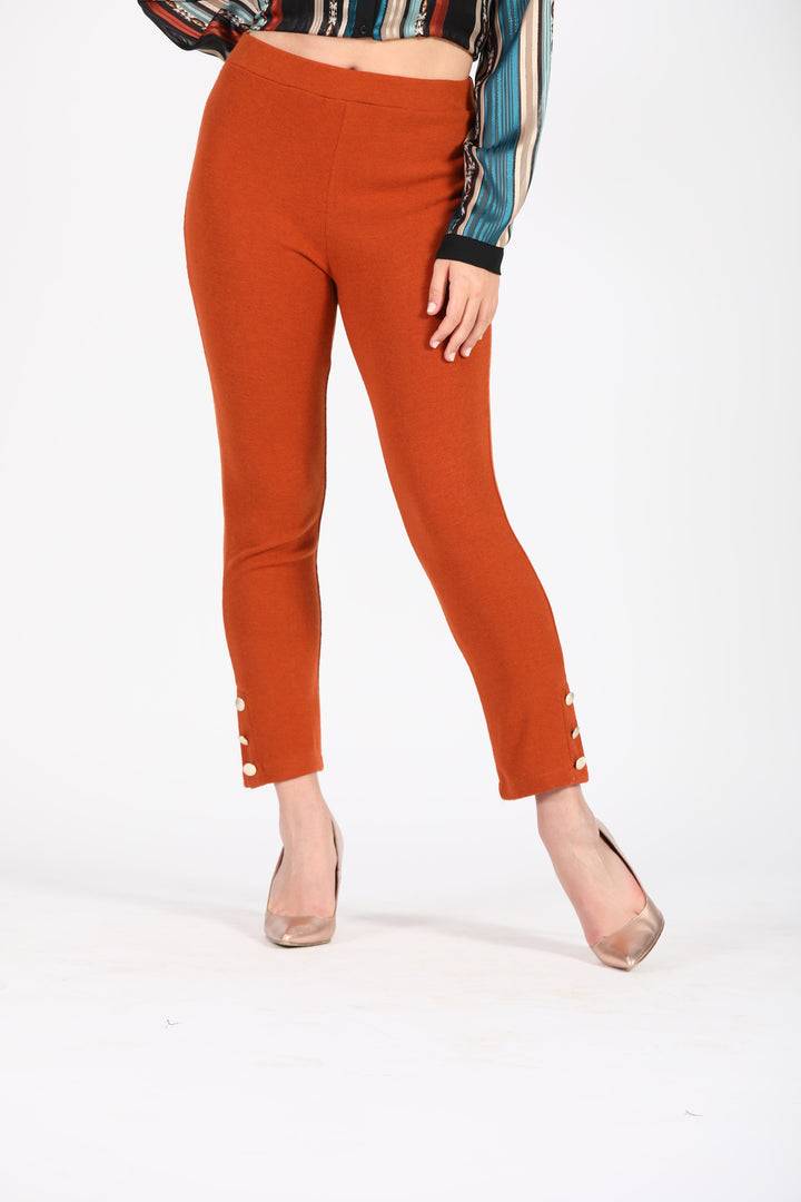 Oltre Tempo Pantalone capri mano lana con bottoncini al fondo Vendita