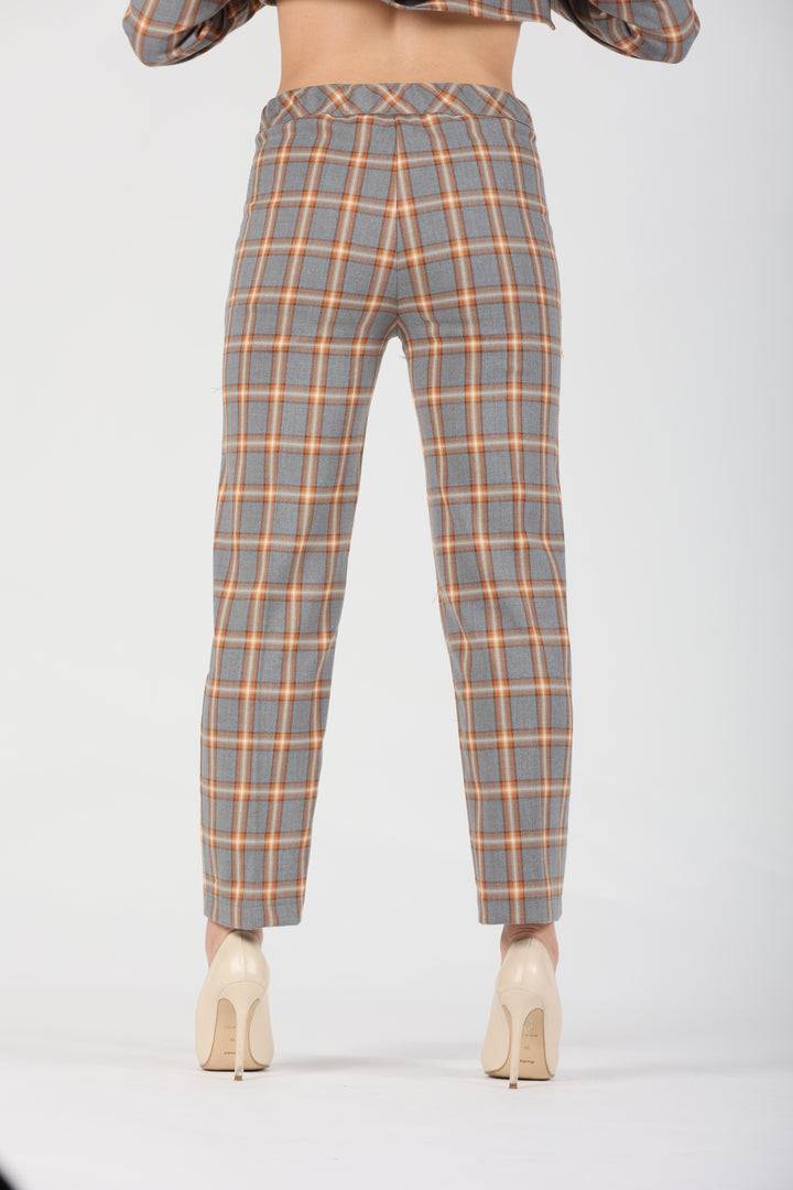 Oltre Tempo Pantalone tartan in viscosa Negozi Online