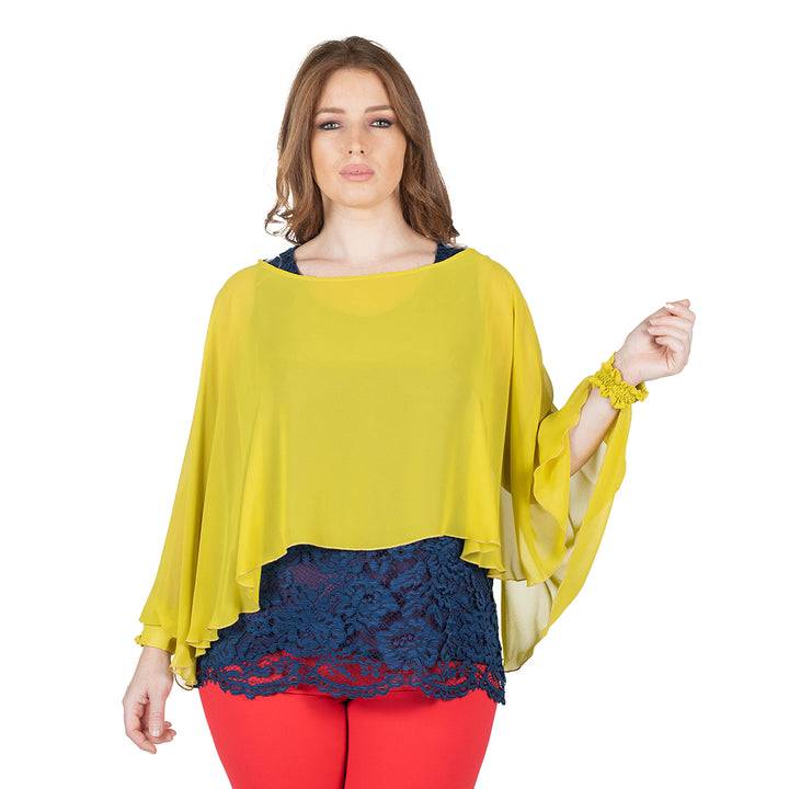 Oltre Tempo Coprispalle corto in georgette chiffon Online