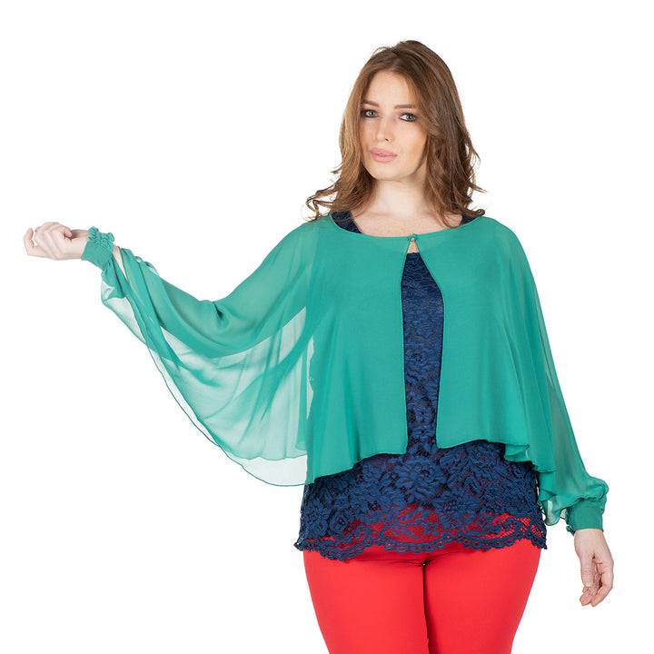 Oltre Tempo Coprispalle corto in georgette chiffon Online