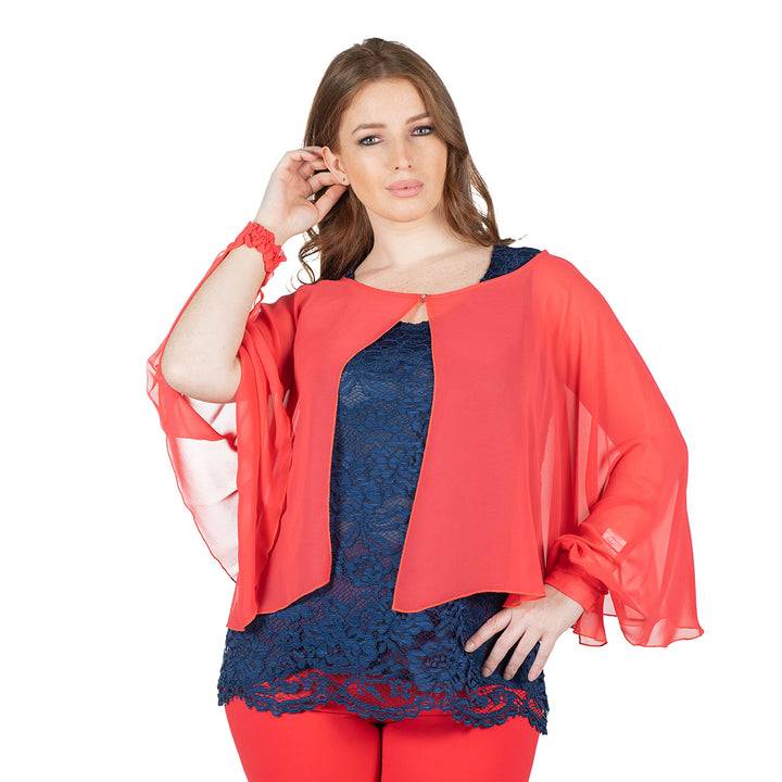 Oltre Tempo Coprispalle corto in georgette chiffon Online