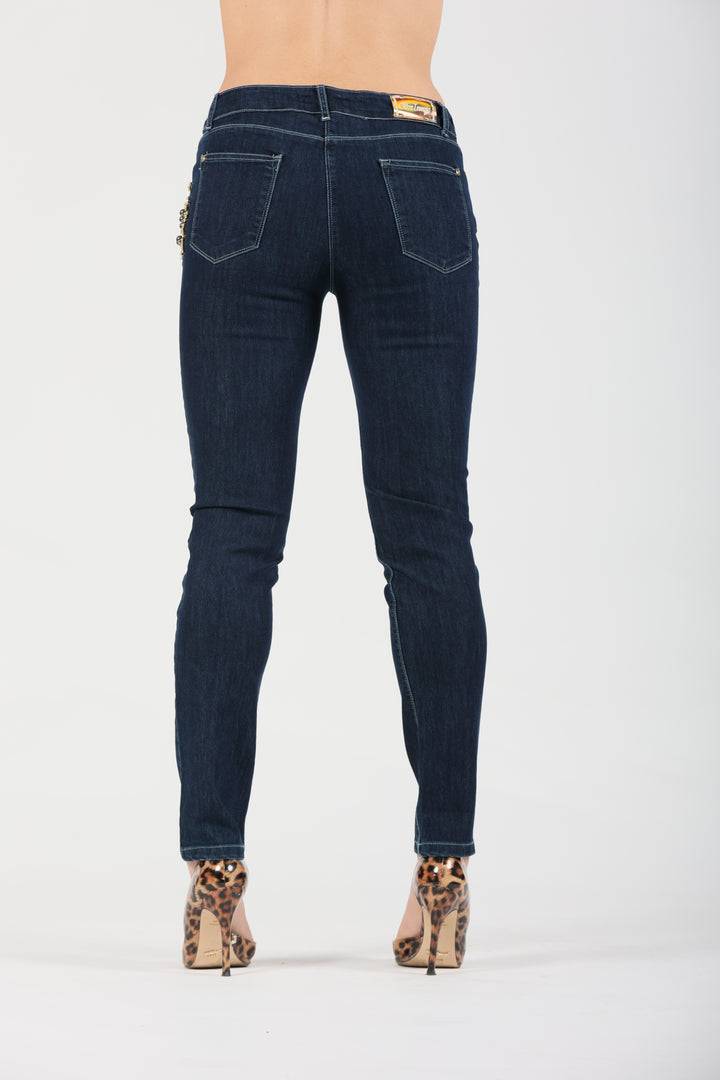 Oltre Tempo Jeans cinque tasche con applicazione Offerte