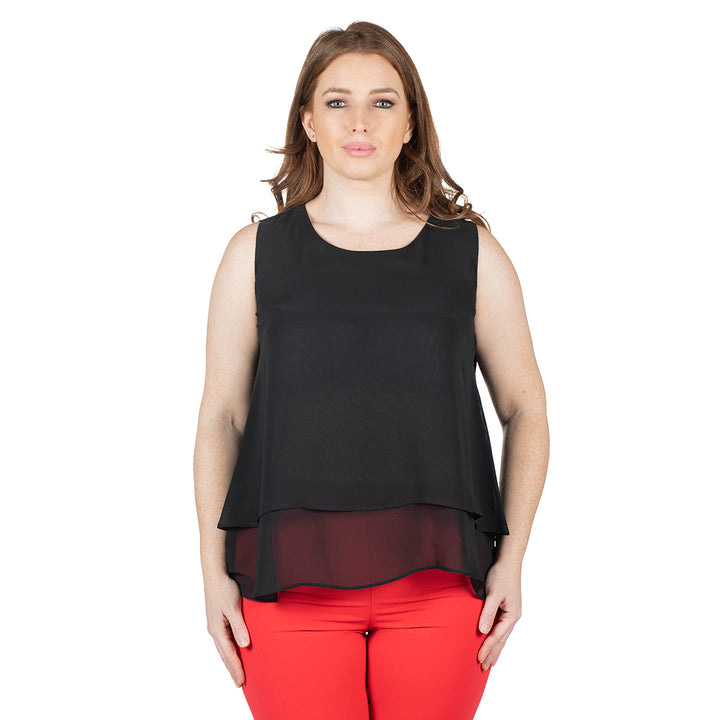 Oltre Tempo Top georgette chiffon con balza Italy