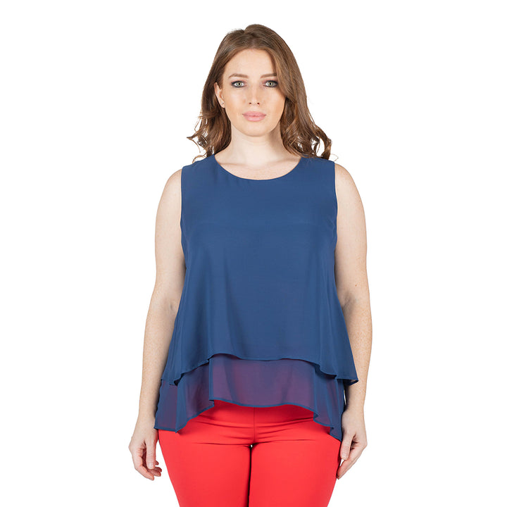 Oltre Tempo Top georgette chiffon con balza Italy