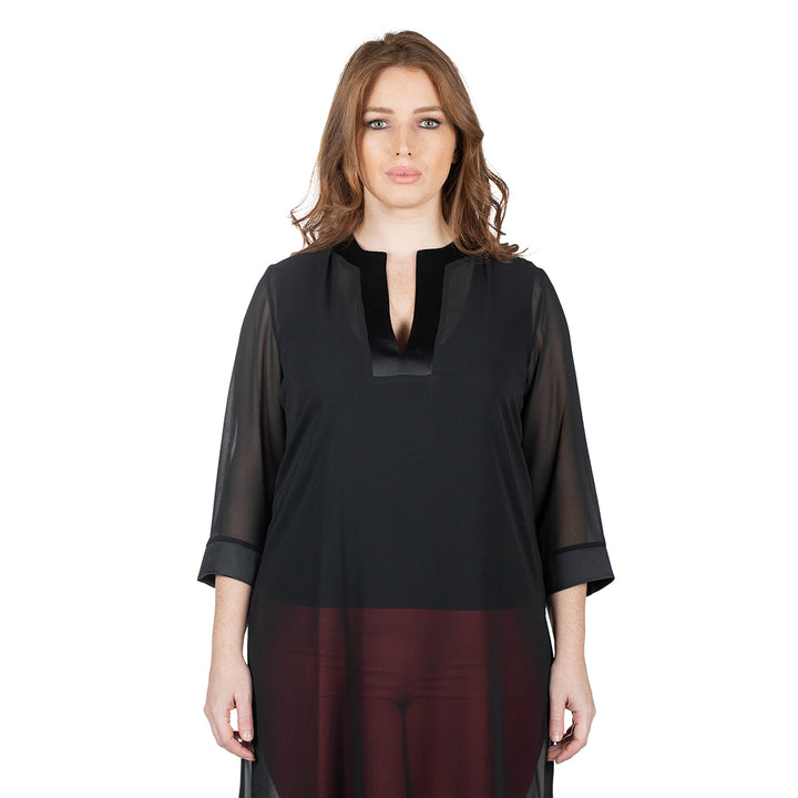 Oltre Tempo Kaftano in georgette chiffon con spacchi ai lati Novità