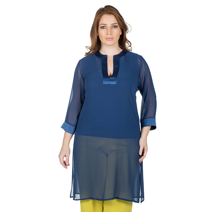 Oltre Tempo Kaftano in georgette chiffon con spacchi ai lati Novità