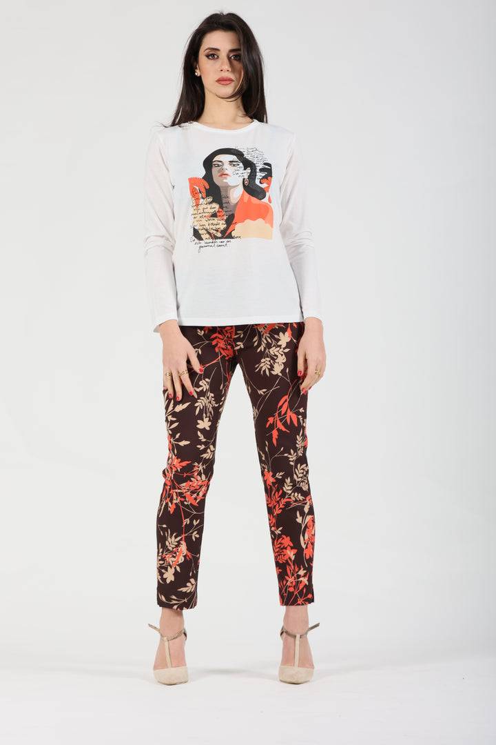Oltre Tempo T-shirt in viscosa fantasia Sottocosto