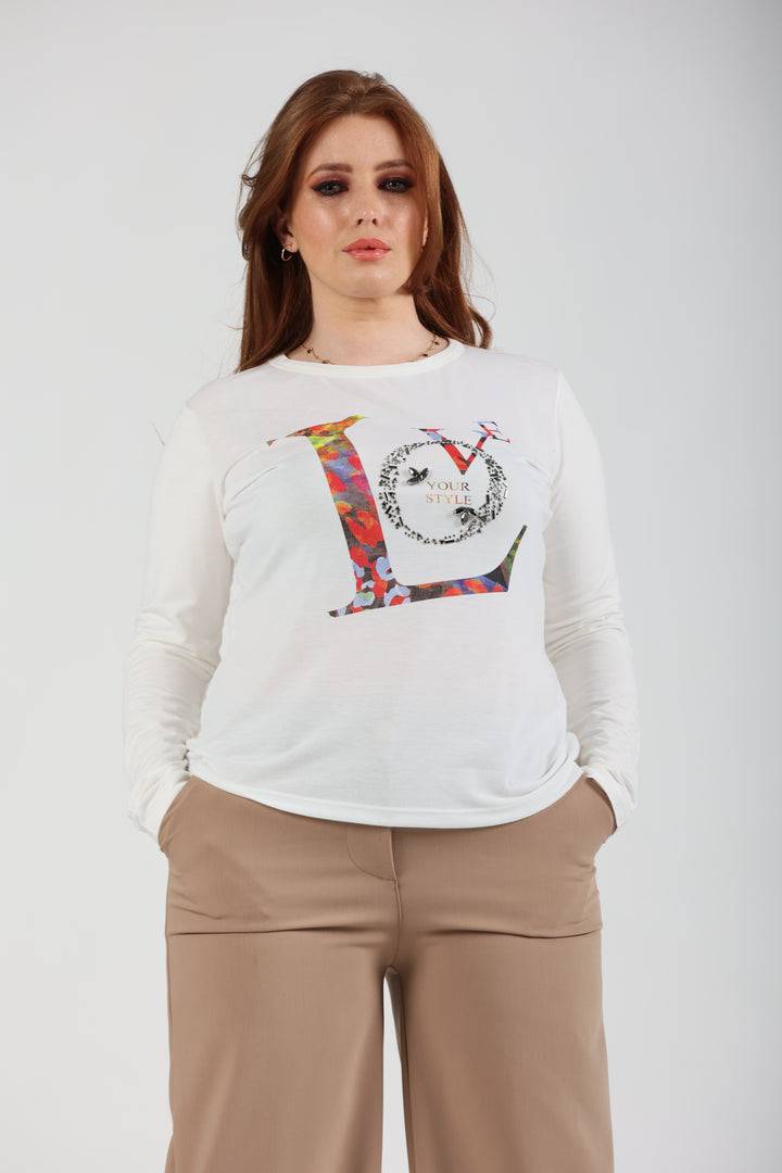 Oltre Tempo T-shirt in viscosa con stampa Novità