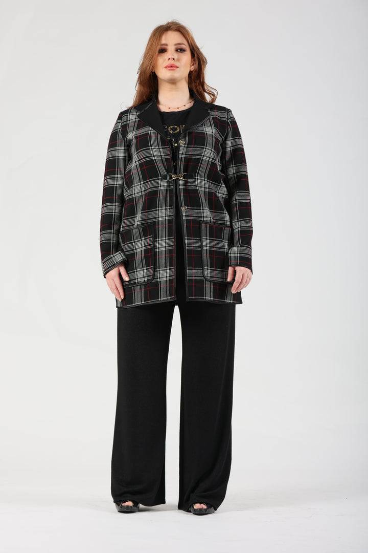 Oltre Tempo Cappotto fantasia tartan in viscosa Negozi Online