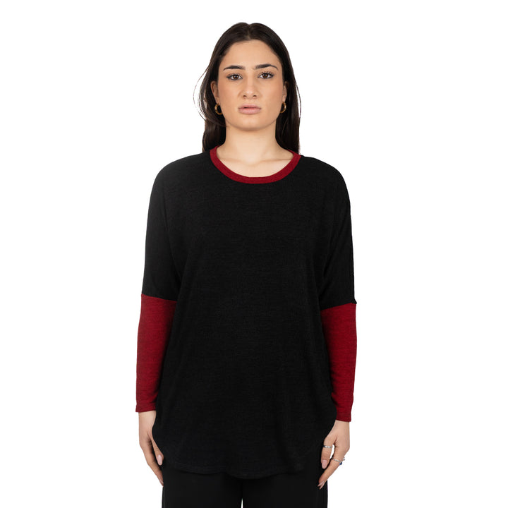 Oltre Tempo Maglia mano lana con contrasti In Saldo