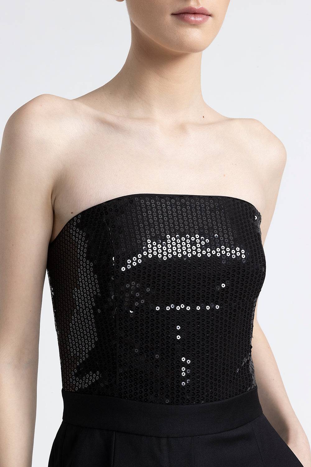 ﻿Peserico Tuta senza maniche in twill con paillettes Offerta