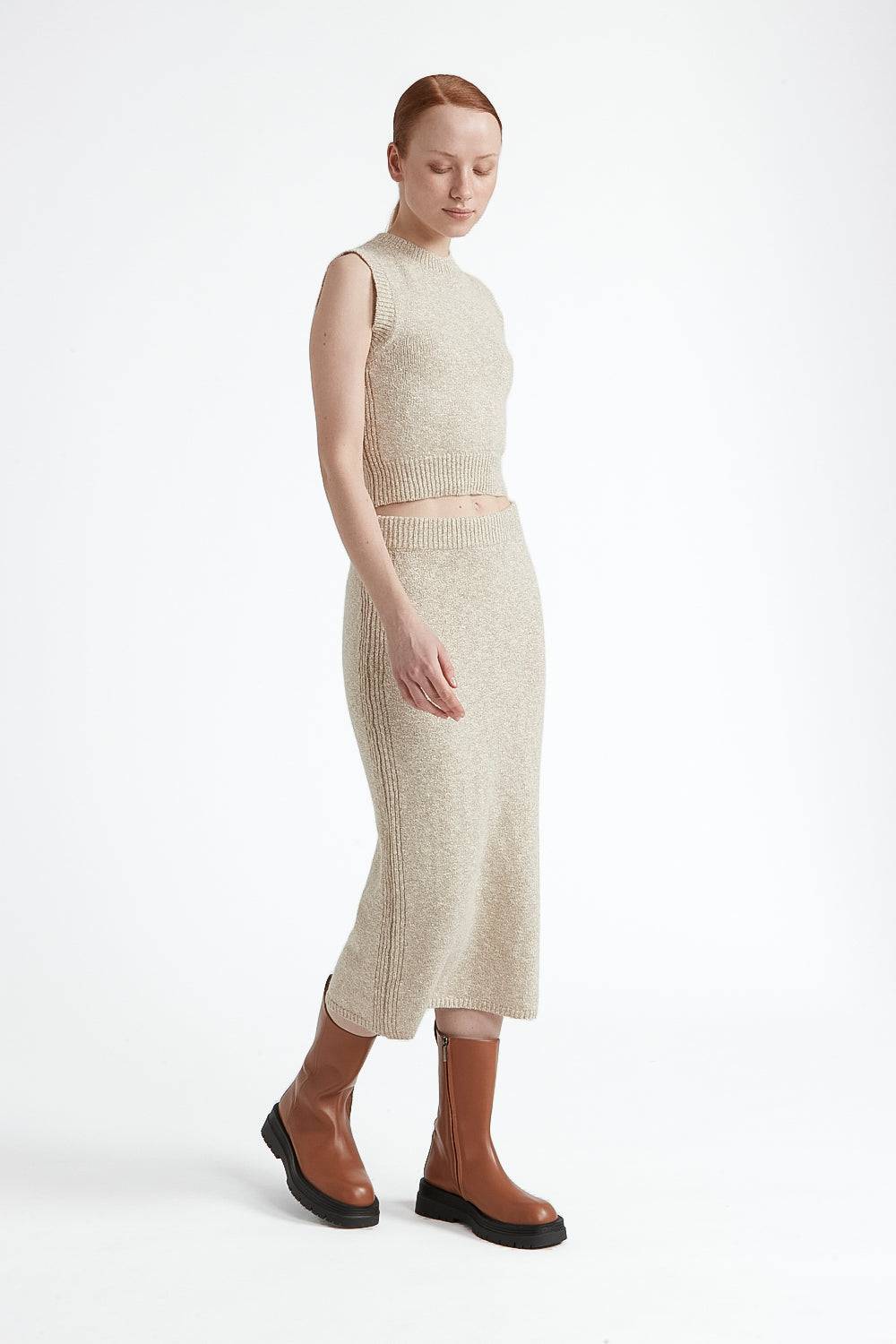 Peserico Top tricot in cotone e lana dalpaca con lurex Italy