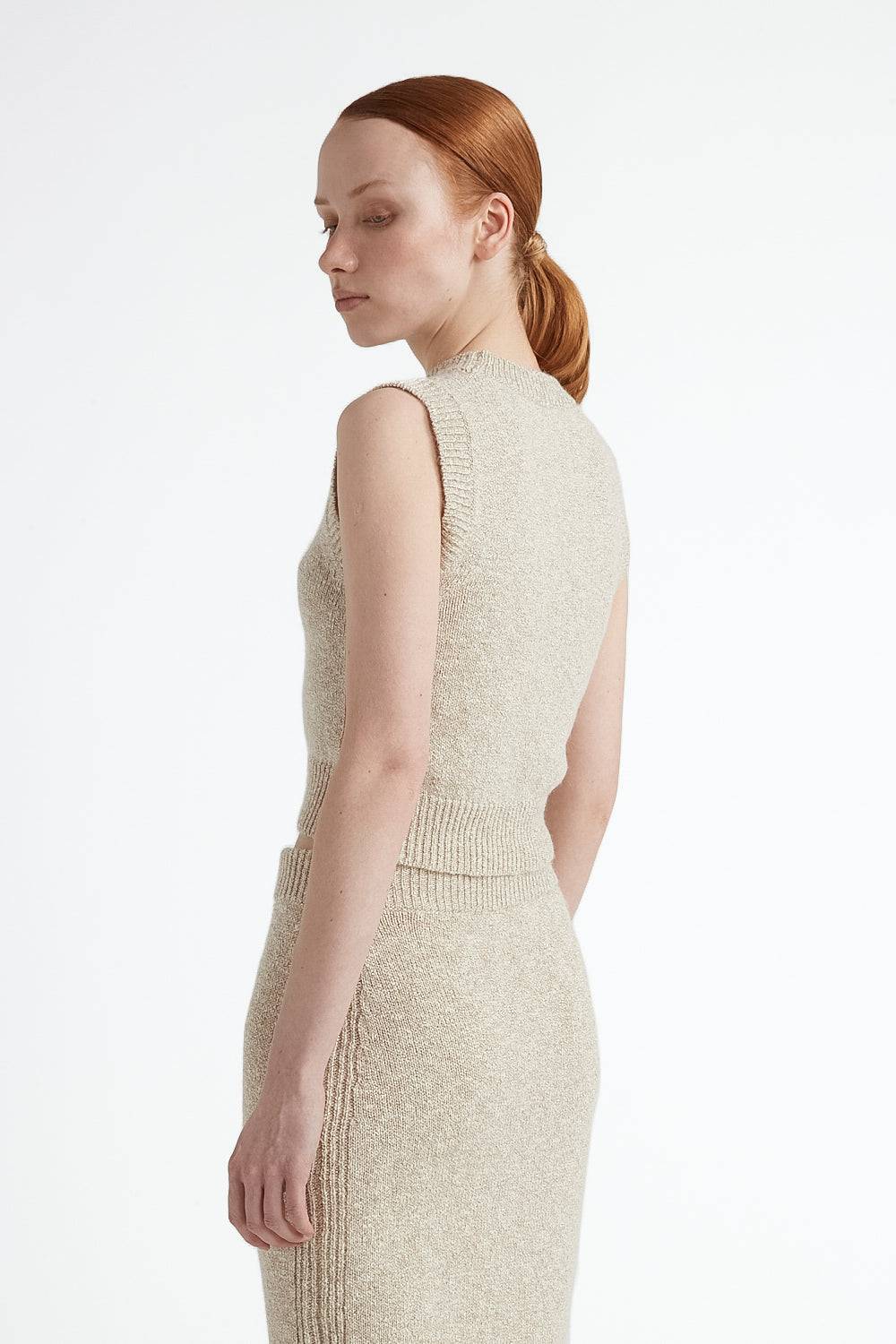 Peserico Top tricot in cotone e lana dalpaca con lurex Italy