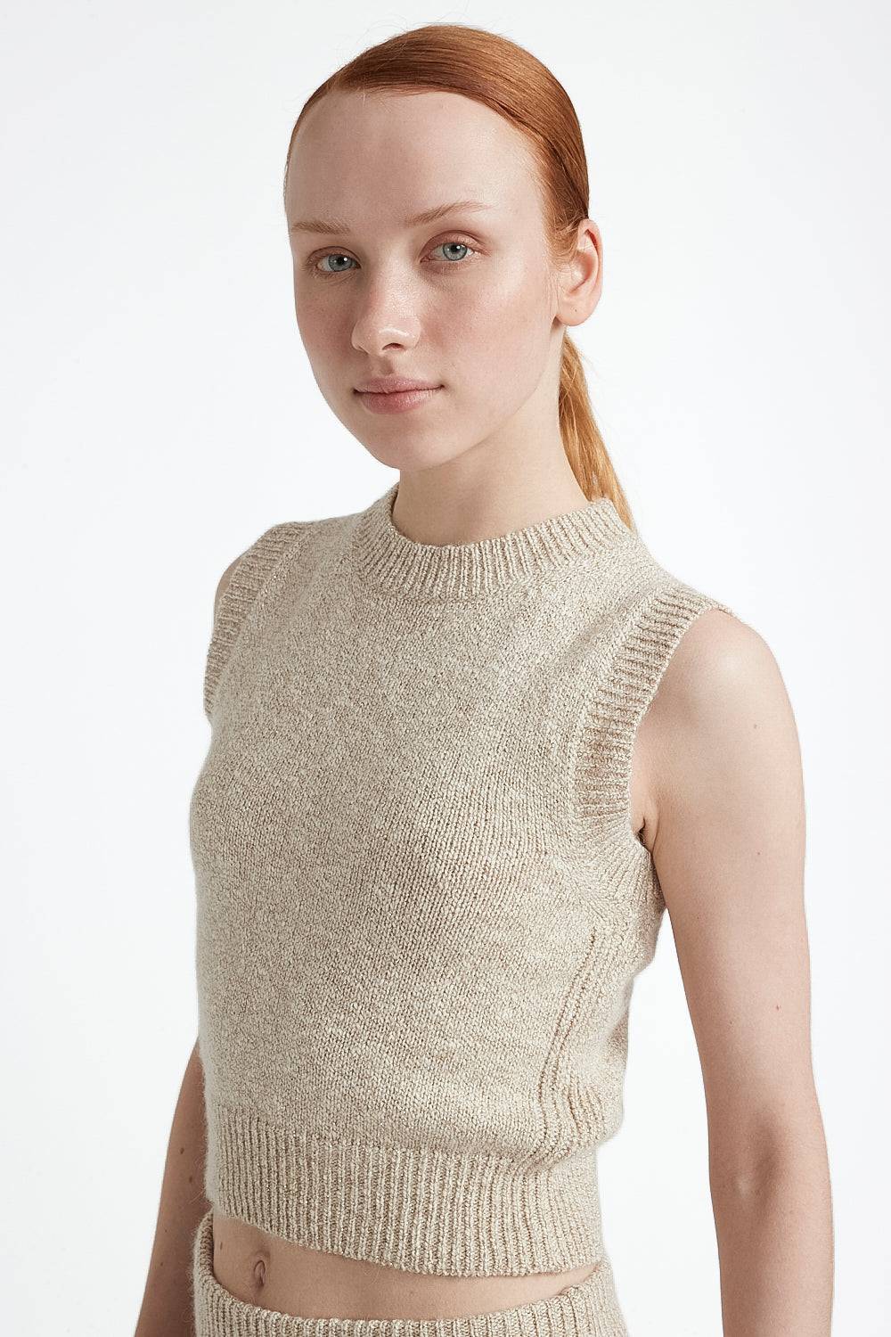 Peserico Top tricot in cotone e lana dalpaca con lurex Italy