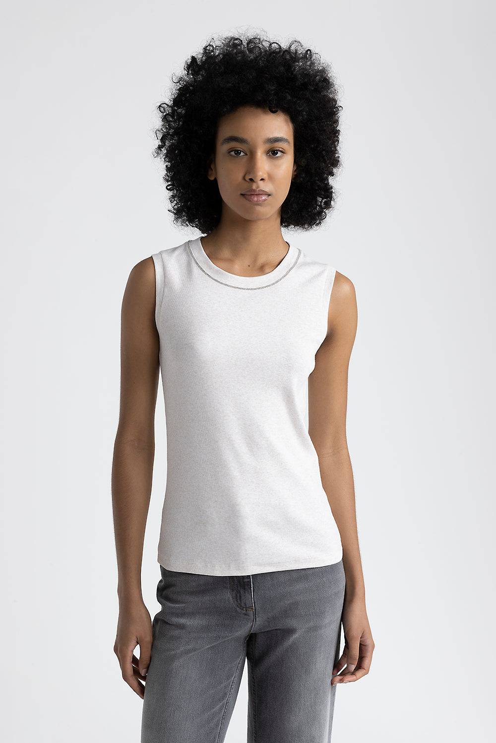 Peserico Top in jersey stretch con Punto Luce