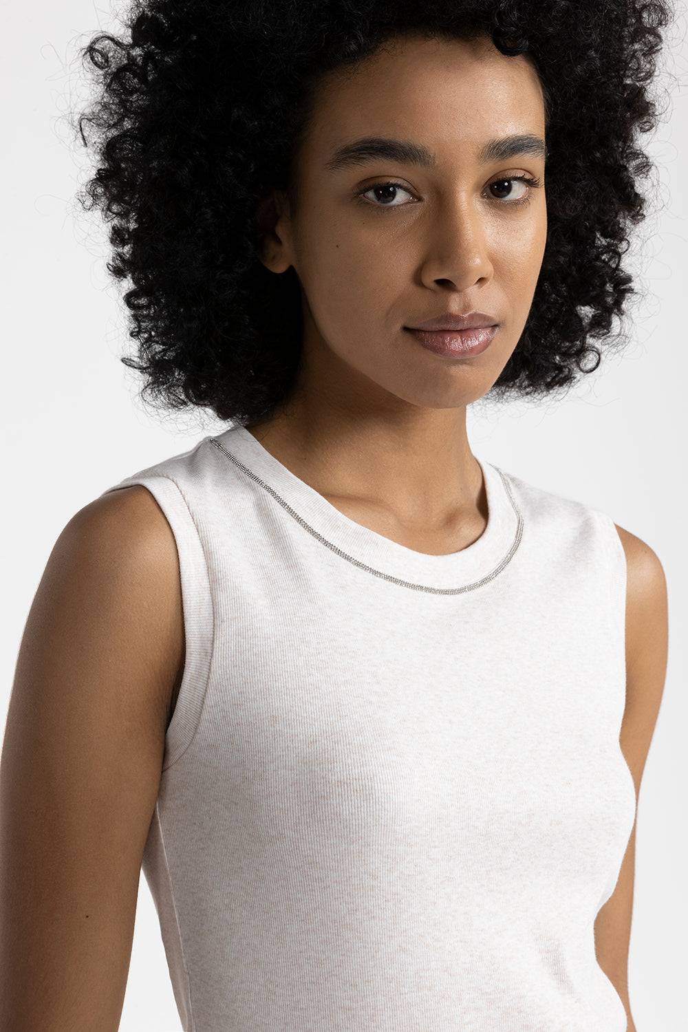 Peserico Top in jersey stretch con Punto Luce In Linea
