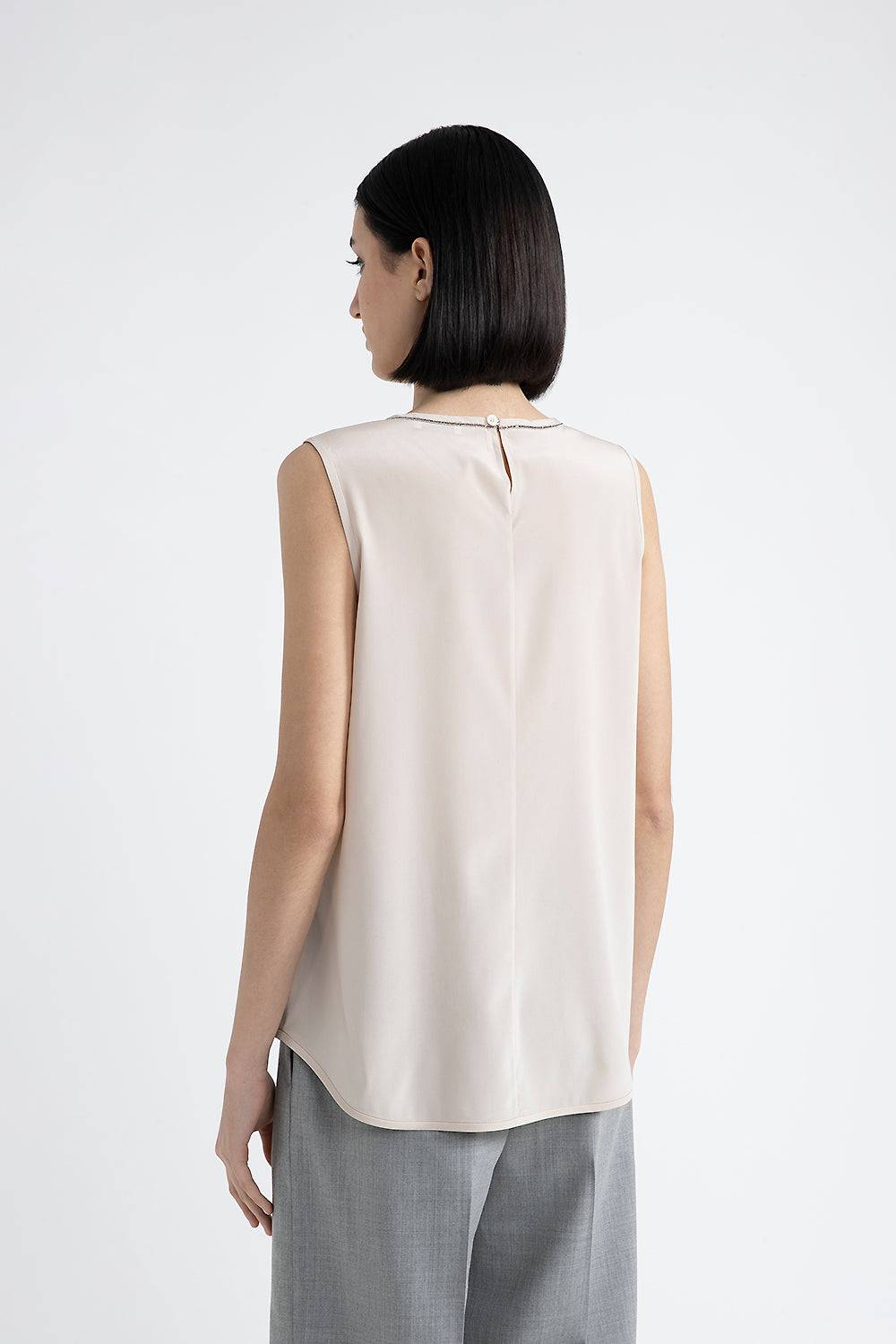 Peserico Top in crepe de chine di seta stretch con Punto Luce Promozione