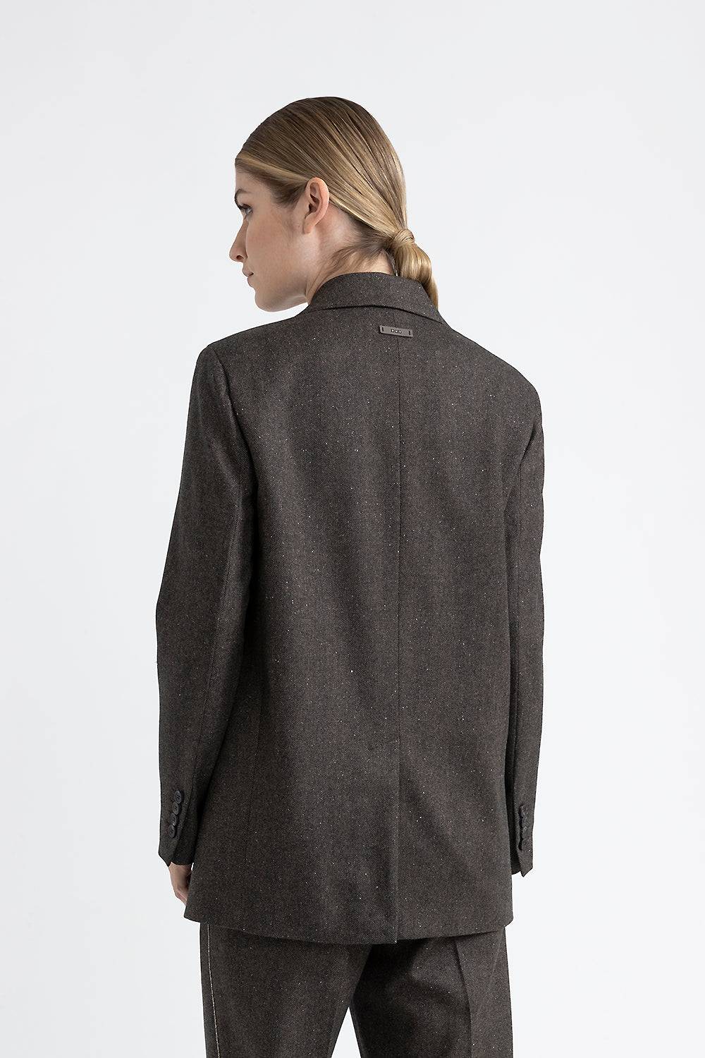 Peserico Blazer doppiopetto in lana, cashmere e seta Fino Al -60%