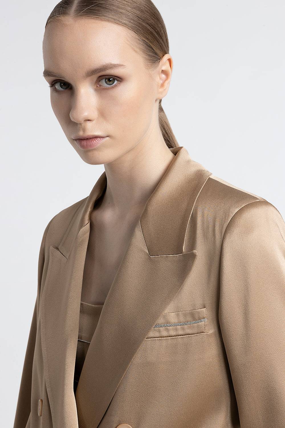 Peserico Blazer doppiopetto in cady enver satin Shopping Online