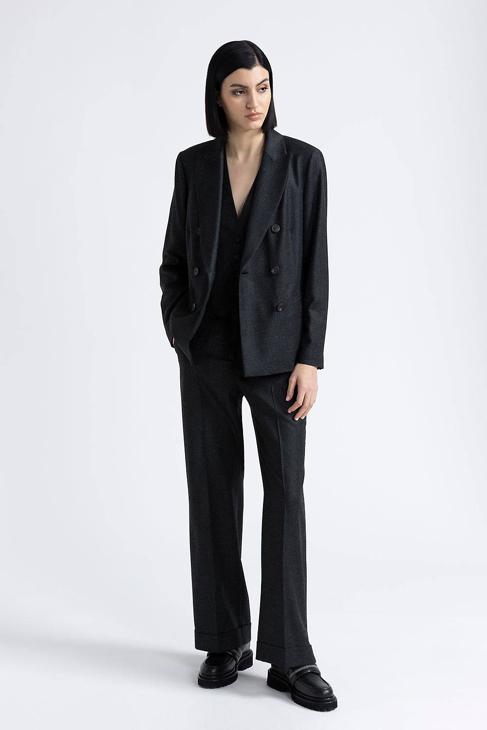 Peserico Blazer doppiopetto in flanella di lana lurex Affare Del Giorno