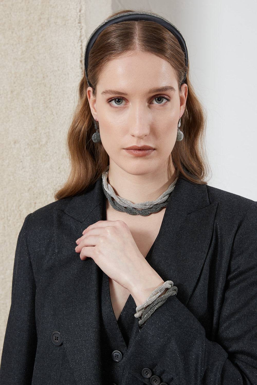 Peserico Blazer doppiopetto in flanella di lana lurex Affare Del Giorno