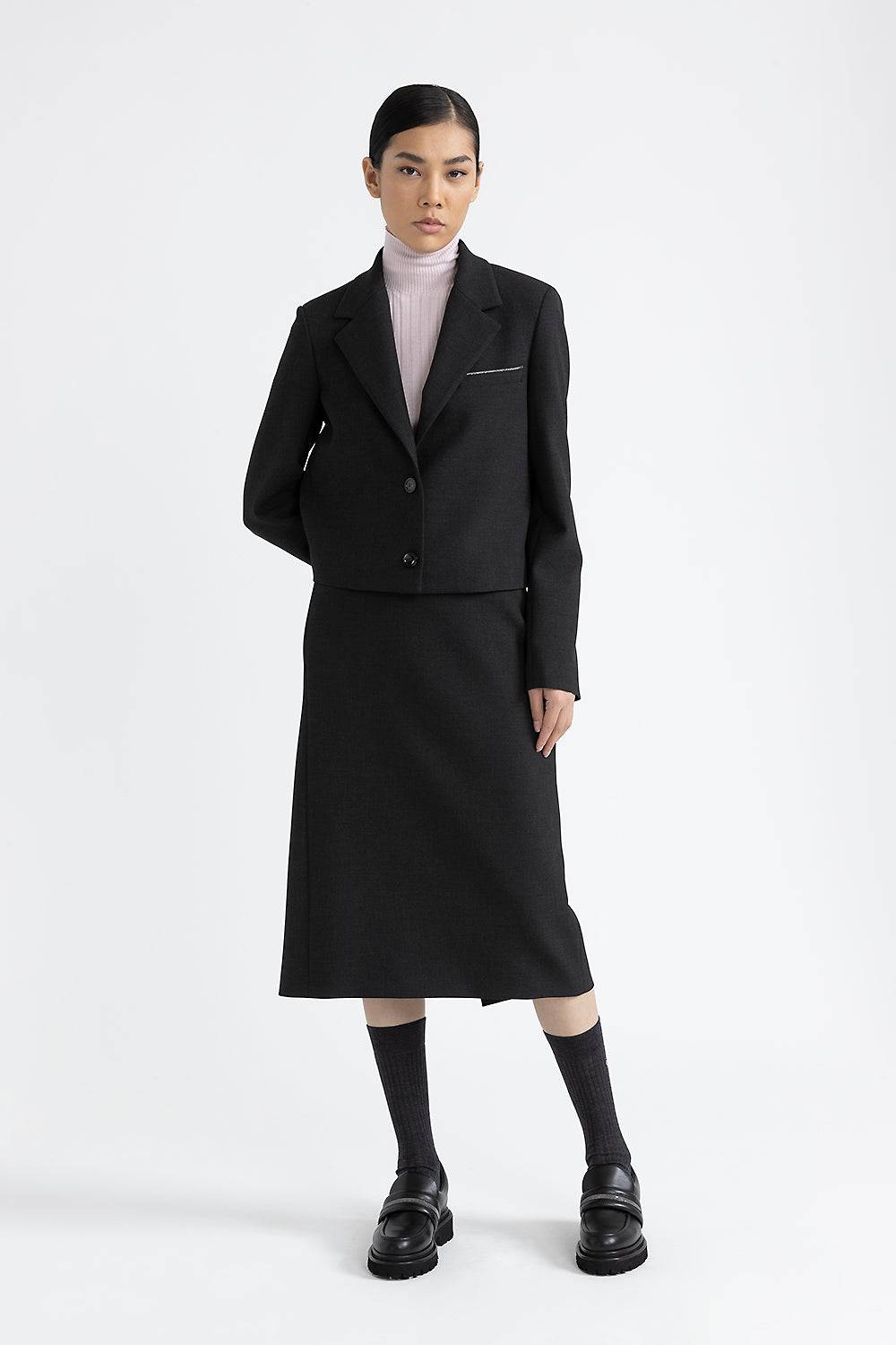 Peserico Blazer crop in tela tecnica double Sottocosto
