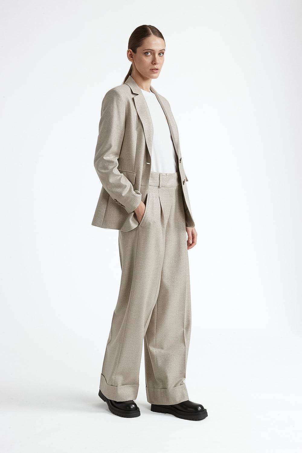 Peserico Blazer monopetto in lana stretch con lurex Convenienza