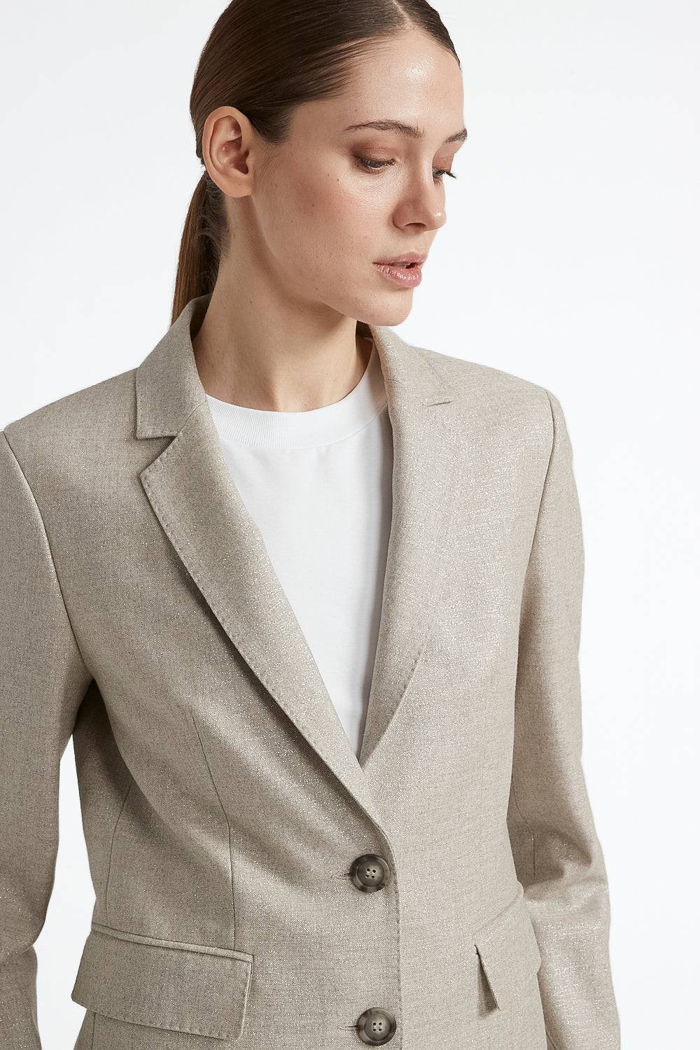 Peserico Blazer monopetto in lana stretch con lurex Convenienza