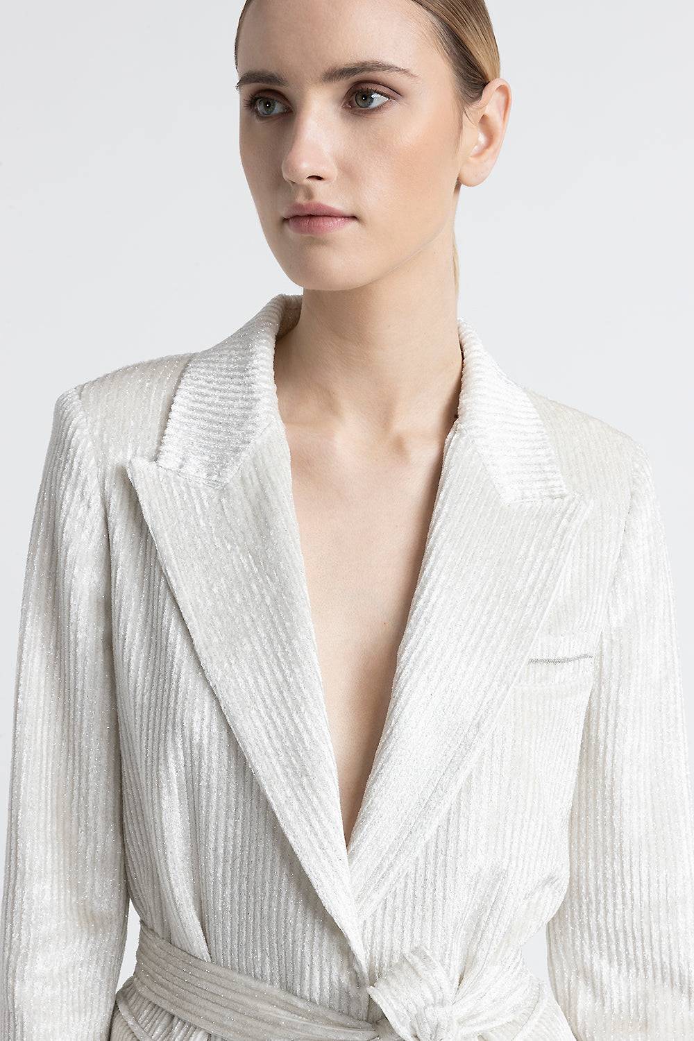 Peserico Blazer monopetto in velluto fluido a coste Novità