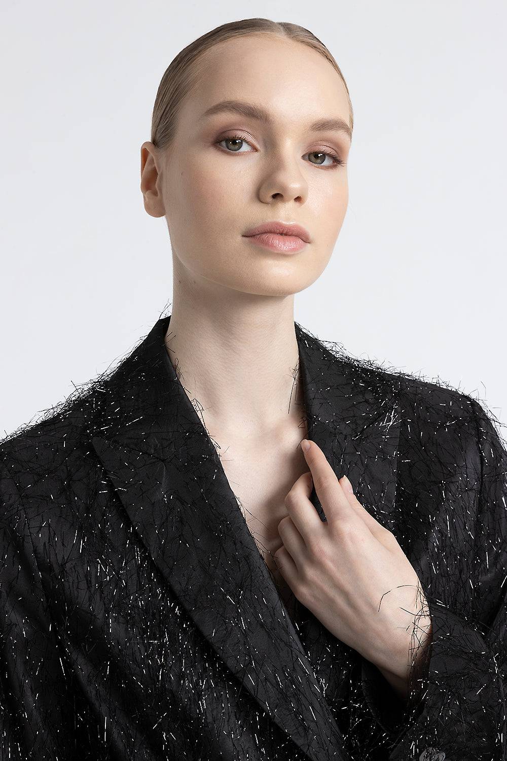 Peserico Blazer monopetto in misto viscosa con lurex Economico