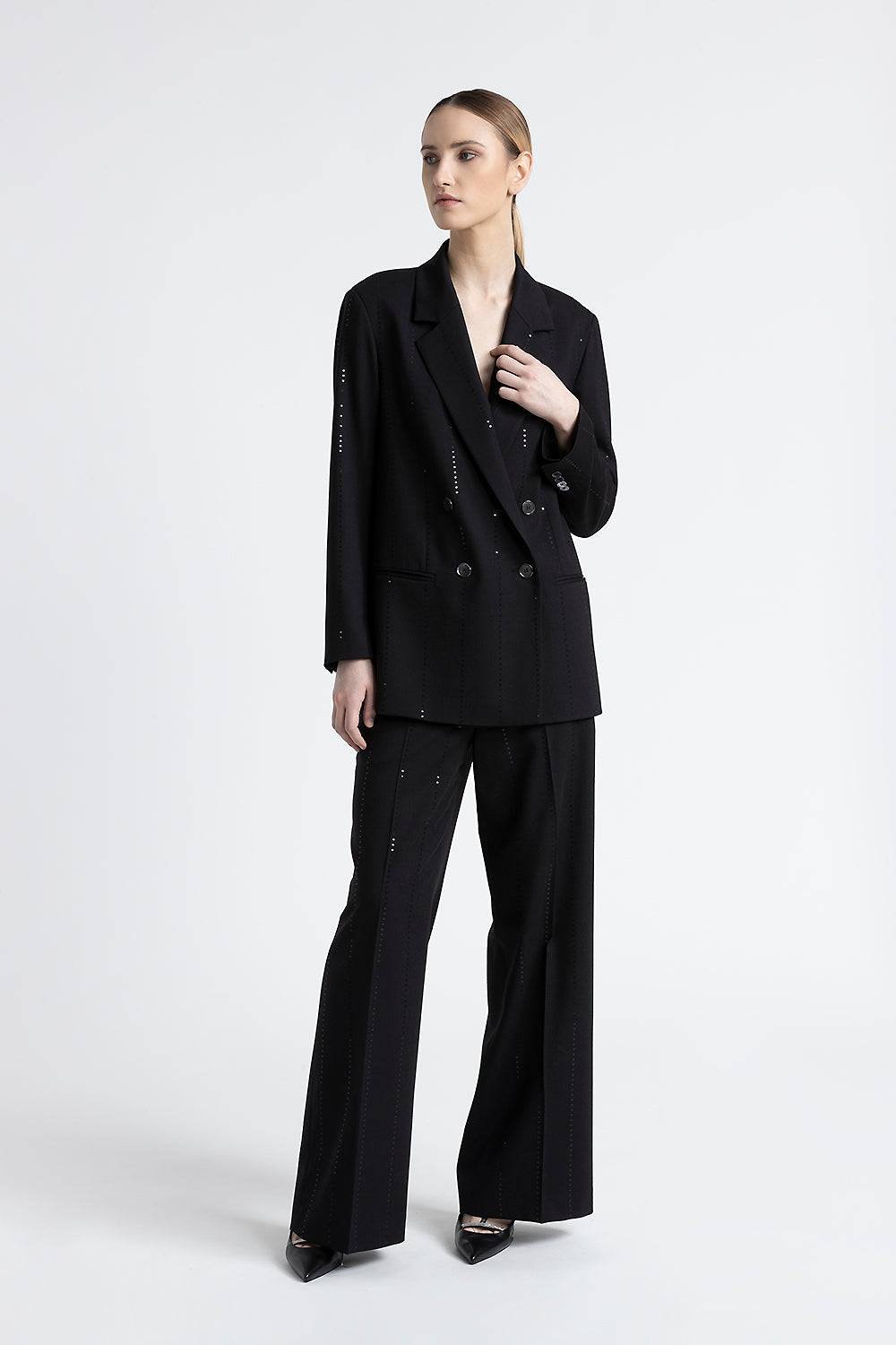 Peserico Blazer doppiopetto in lana tecnica con micropaillettes Online