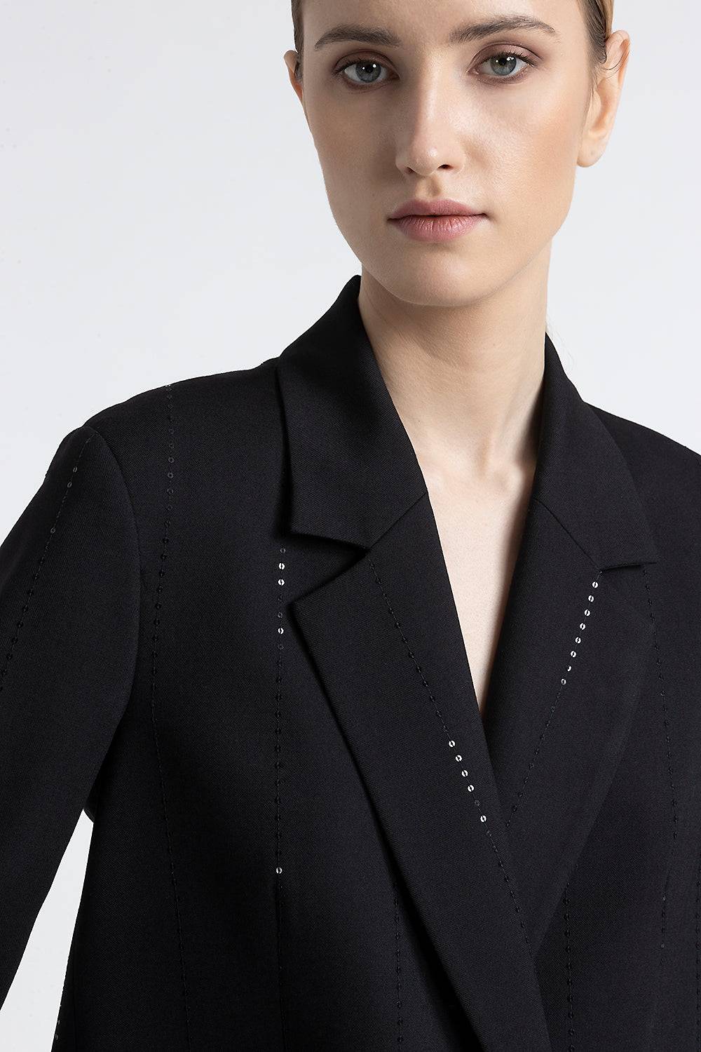 Peserico Blazer doppiopetto in lana tecnica con micropaillettes Online