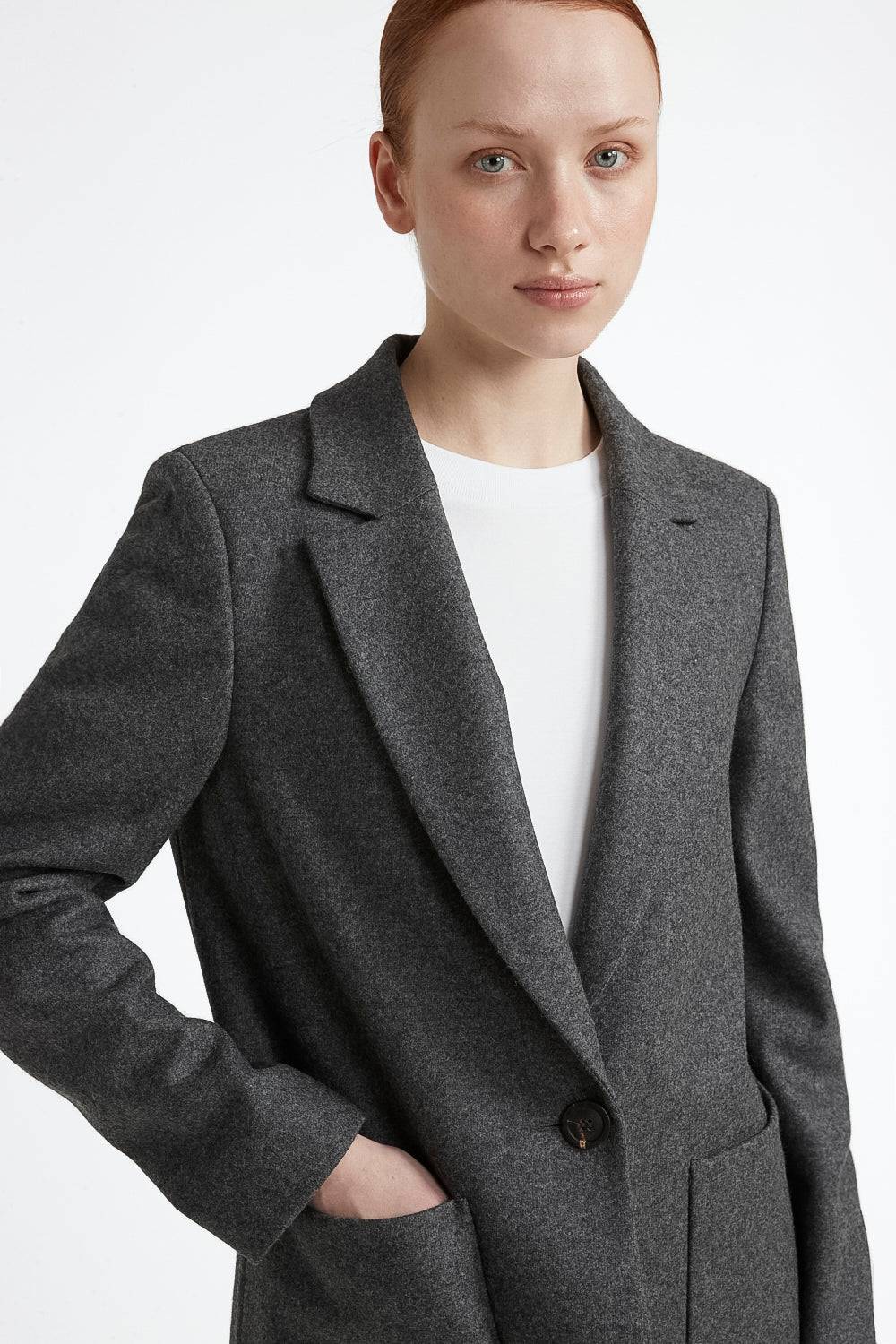 Peserico Blazer monopetto in jersey garzato misto lana Hotsell