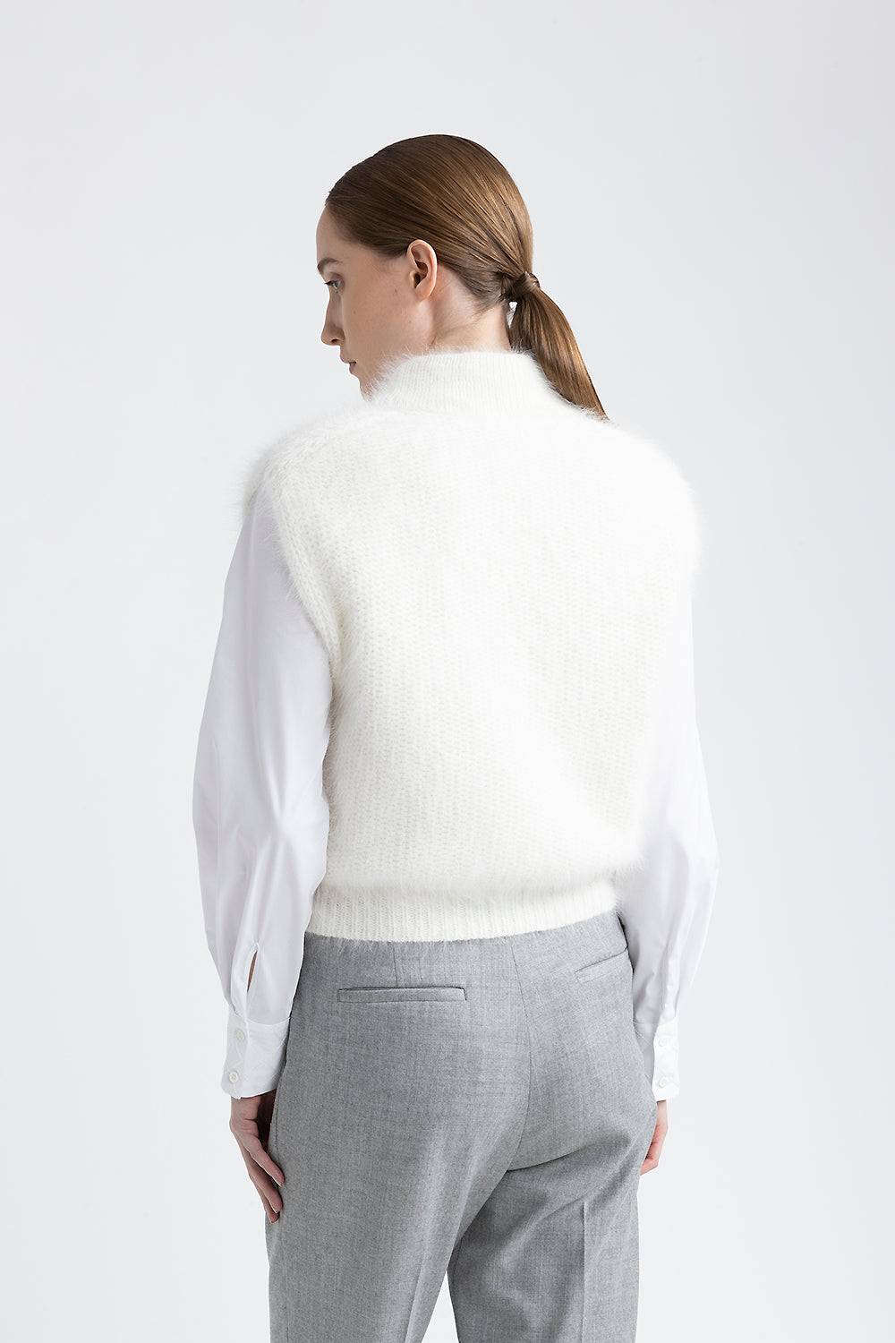 Peserico Gilet in filato di lana d'angora Saldi Di Fabbrica