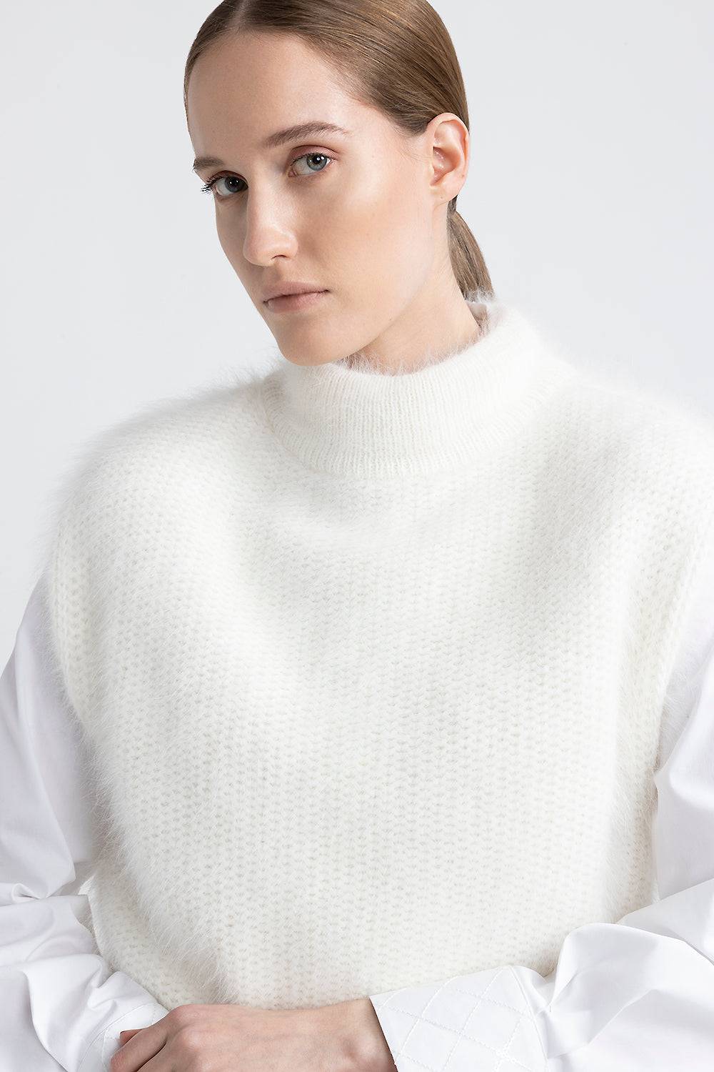 Peserico Gilet in filato di lana d'angora Saldi Di Fabbrica