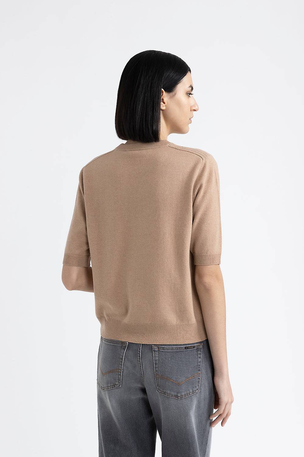 Peserico Maglia girocollo in lana, seta e cashmere Vendite Flash