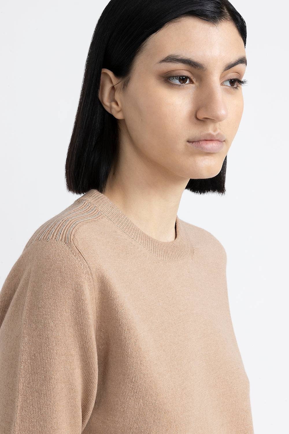 Peserico Maglia girocollo in lana, seta e cashmere Vendite Flash