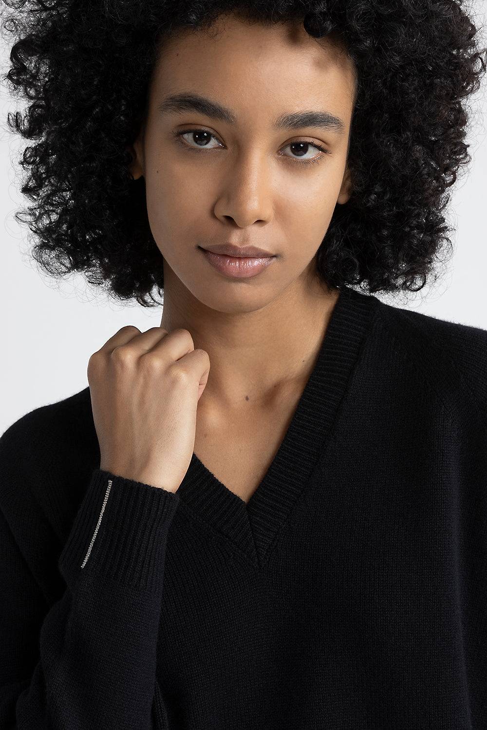 Peserico Maglia con scollo a V in lana, seta e cashmere Qualità