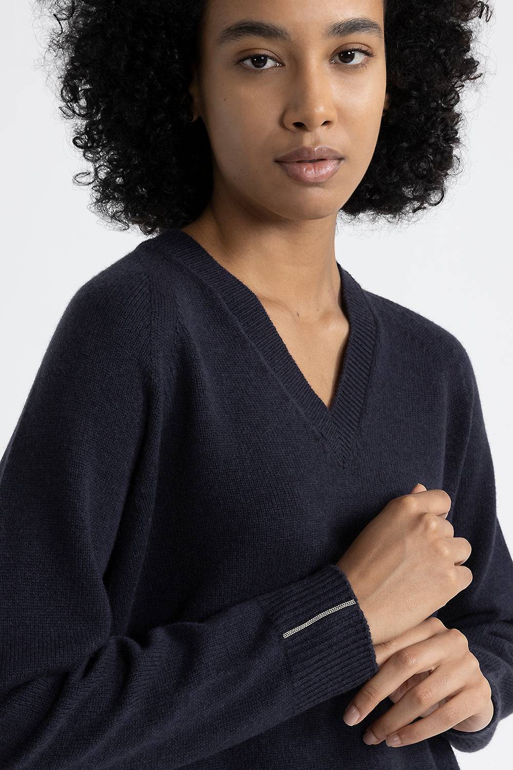 Peserico Maglia con scollo a V in lana, seta e cashmere Vendita
