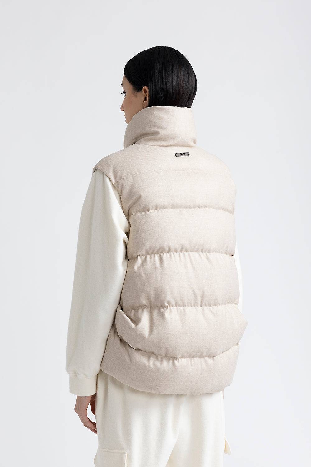 Peserico Gilet in piuma d'oca e flanellina in poliviscosa Pezzi Unici