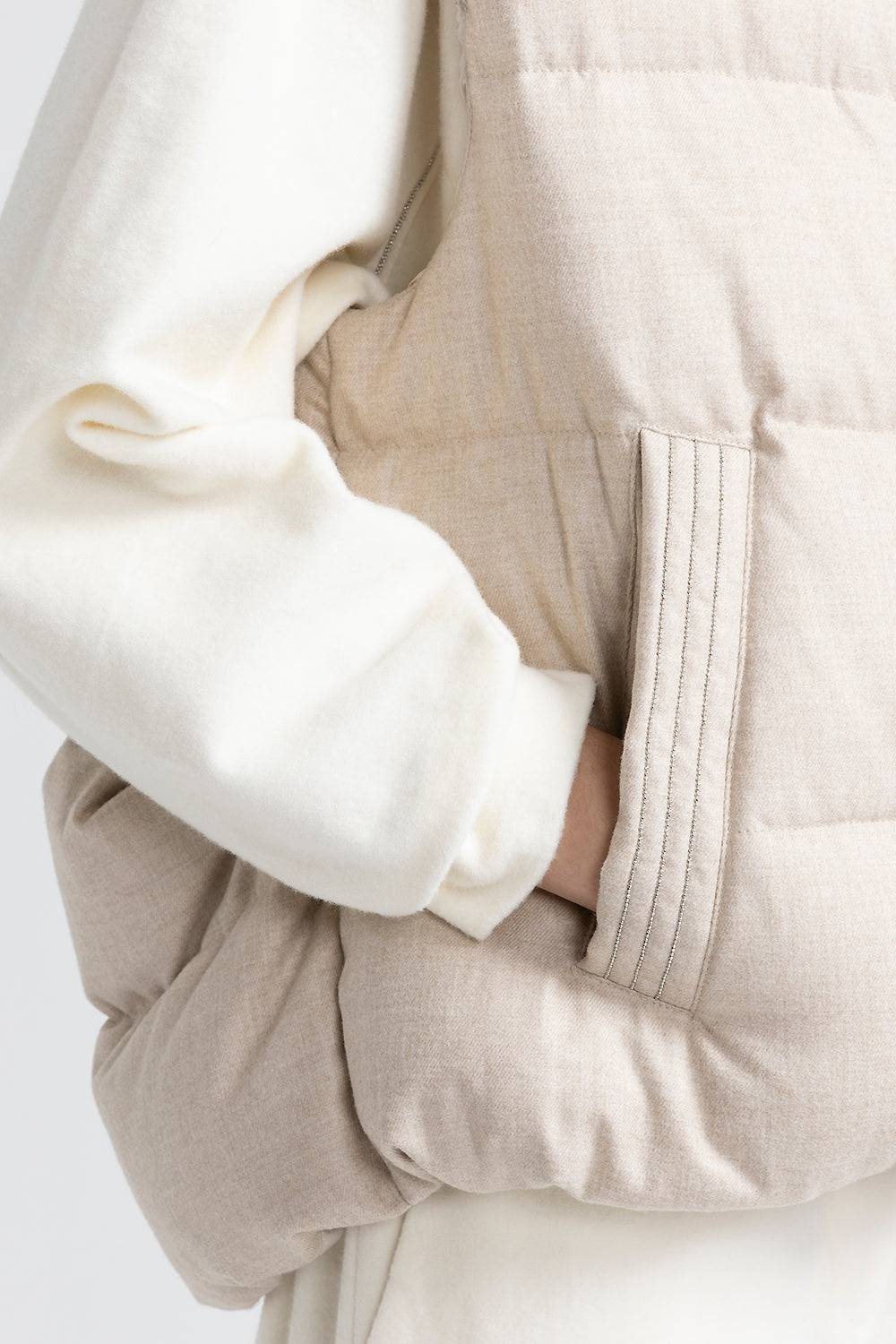 Peserico Gilet in piuma d'oca e flanellina in poliviscosa Pezzi Unici