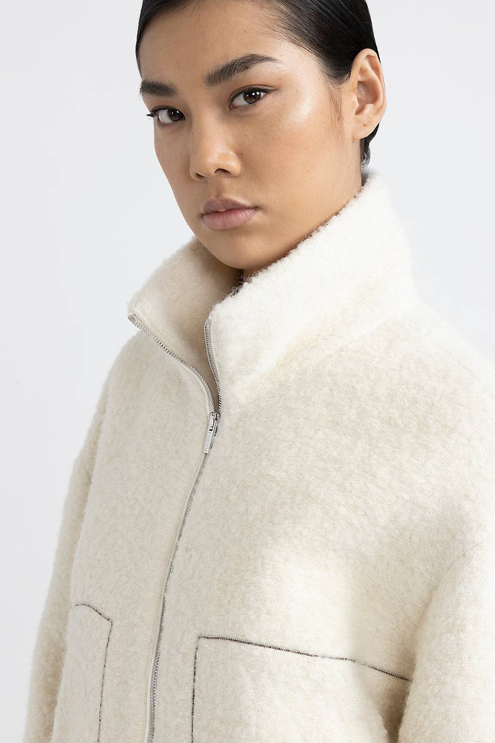 Peserico Giubbino in panno bouclè di lana e alpaca Promozione Limitata