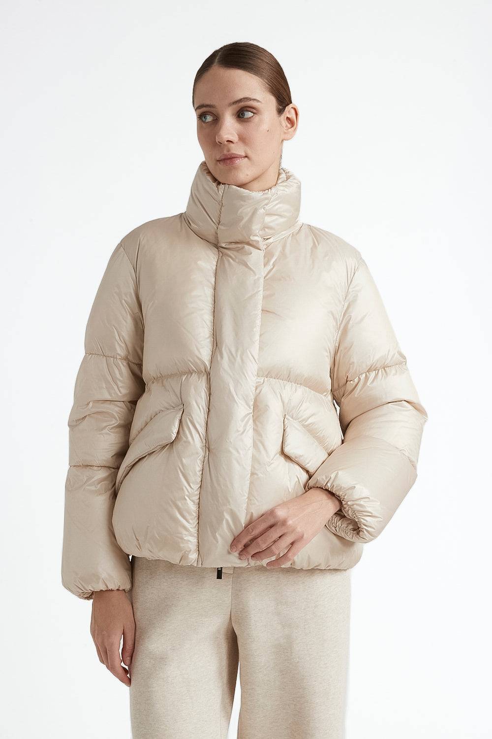 Peserico Piumino d'oca corto in nylon ultraleggero