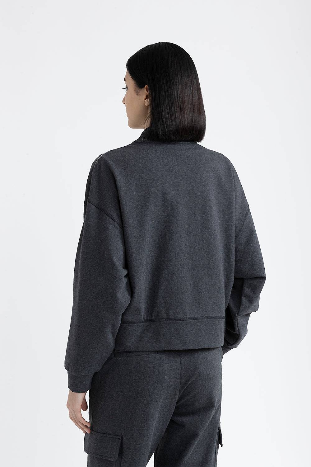 Peserico Felpa di cotone stretch smerigliata con Punto Luce Economico