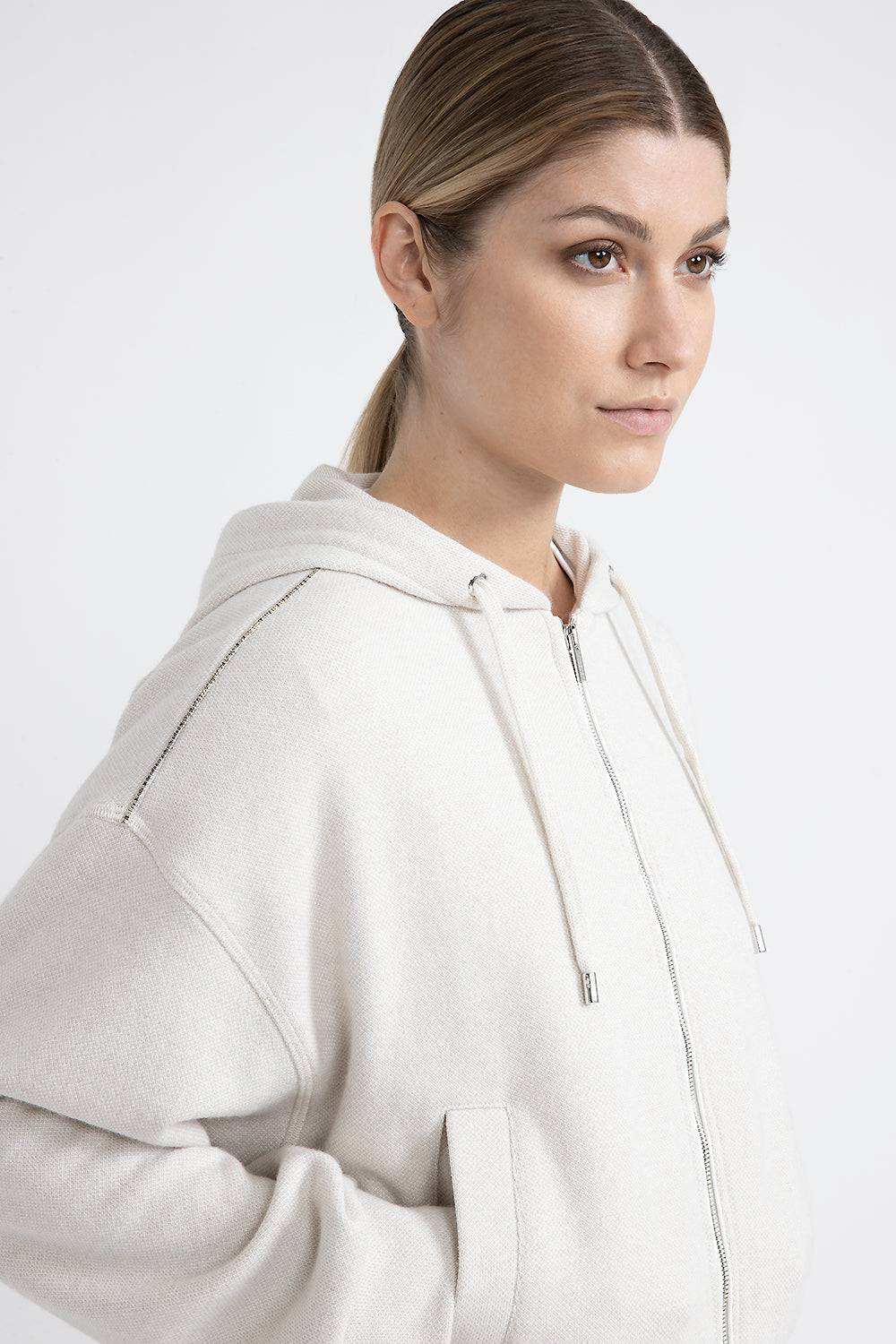 Peserico Felpa lurex di misto lana, cotone e lino In Vendita