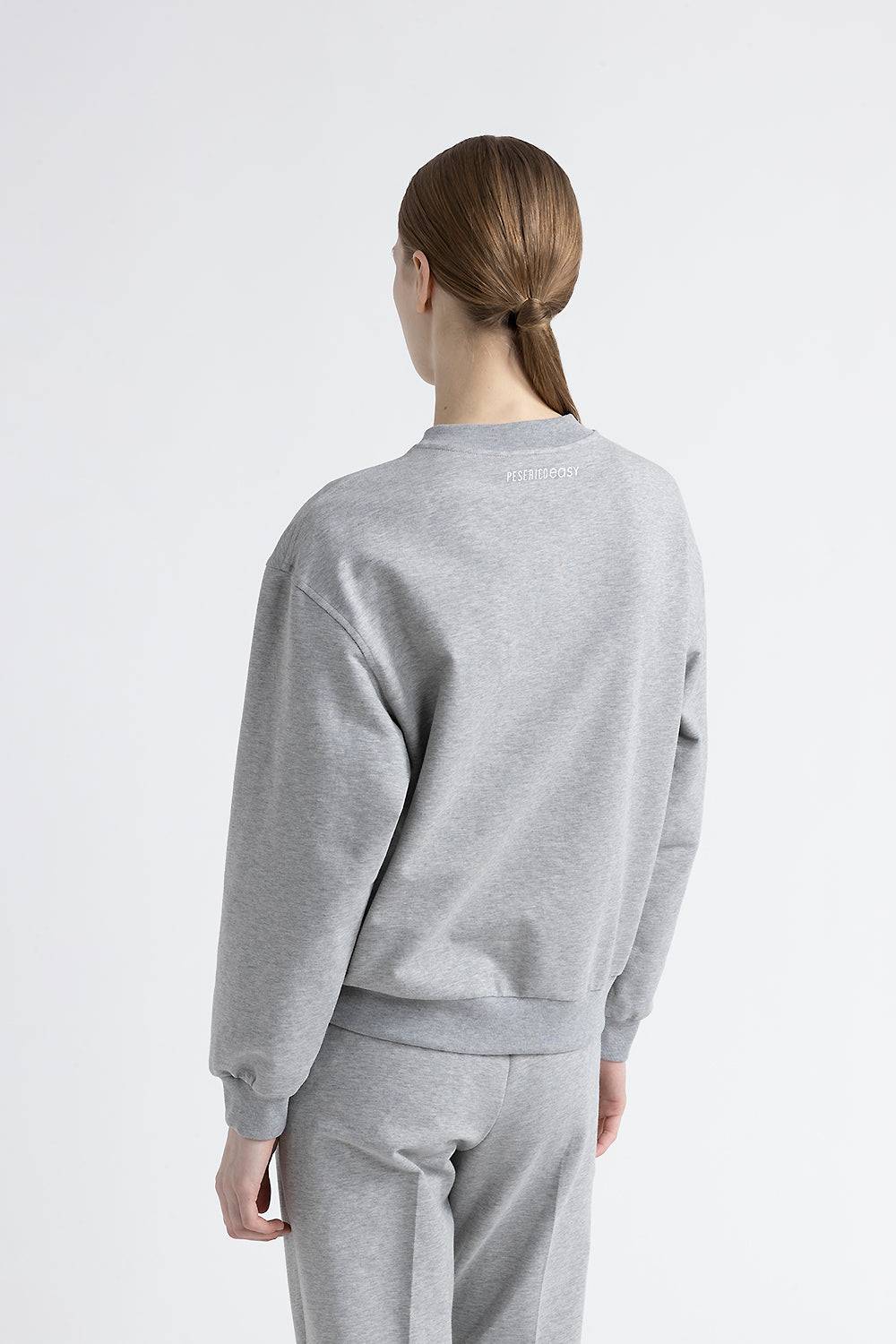 Peserico Felpa girocollo in cotone stretch smerigliato Saldi