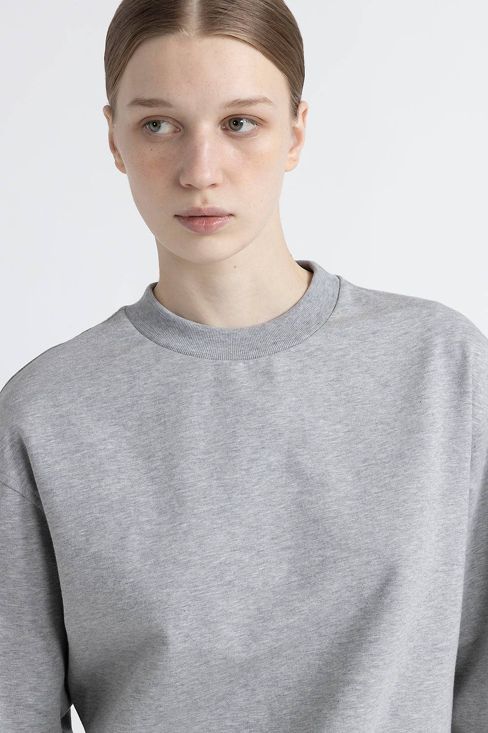 Peserico Felpa girocollo in cotone stretch smerigliato Saldi