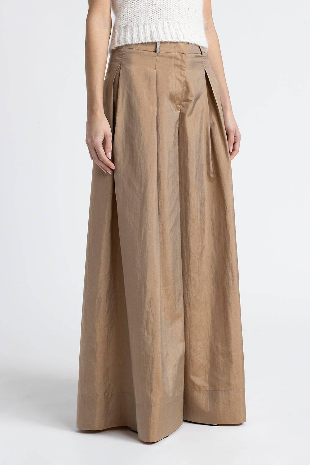 Peserico Pantalone ampio in leggera tela misto seta