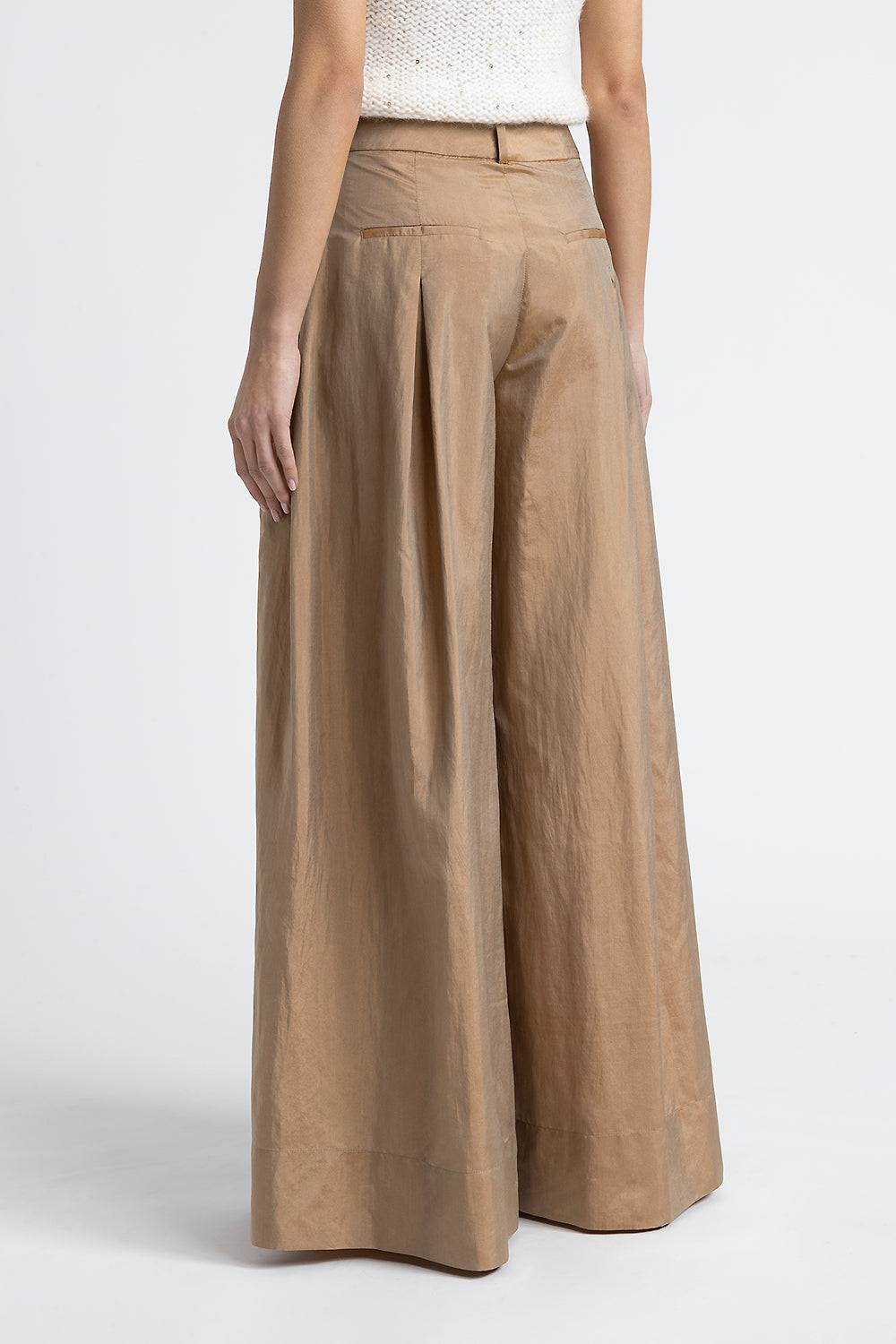Peserico Pantalone ampio in leggera tela misto seta Vendita Economica