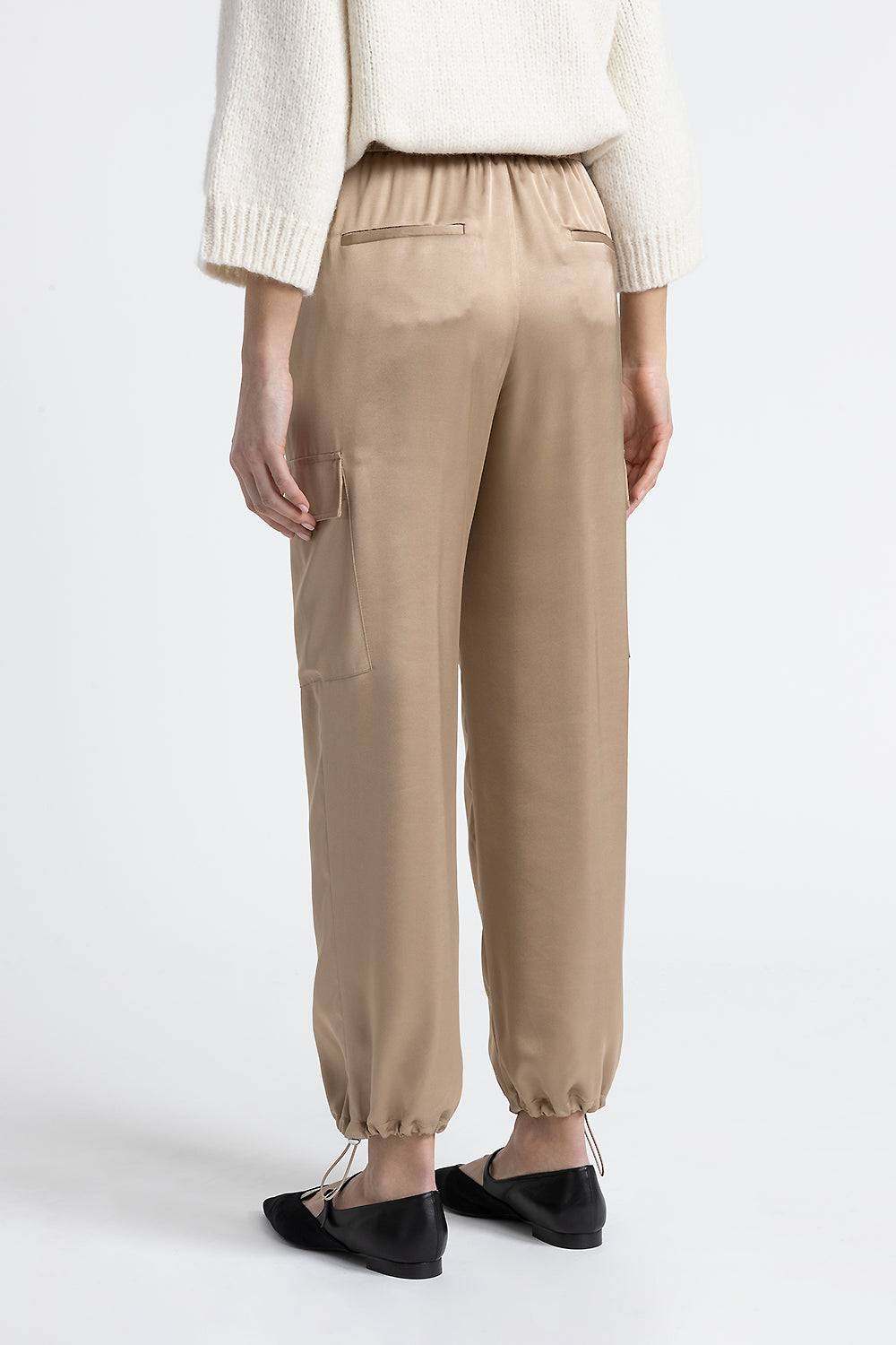 Peserico Pantalone cargo baggy in raso di viscosa Negozio